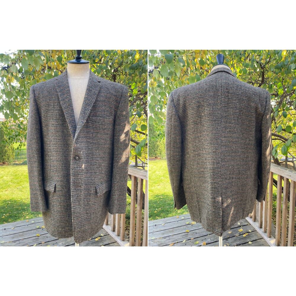Fits as 42 Harris Tweed Jacket Sport Coat by Sears Vintage 60s 70s Men's Winter